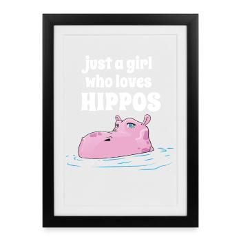 Hippo Hippo Lovers - Framed poster (27 × 37 cm) - black - Front