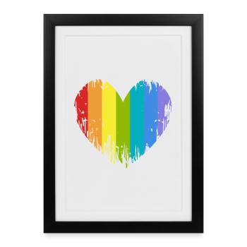 Coeur LGBT - Affiche encadrée (27 × 37 cm) - noir - Devant