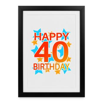 40 Jahre Geburtstag Geschenkidee - Gerahmtes Poster (27 × 37 cm) - Schwarz - Vorne