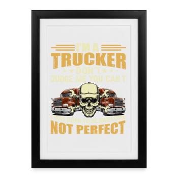 Truck driver - Framed poster (27 × 37 cm) - black - Front