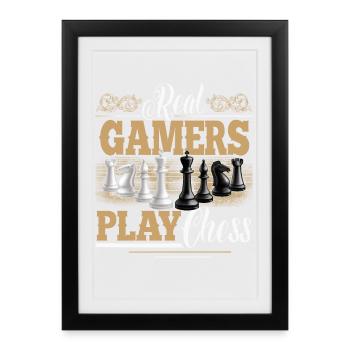 Chess - Framed poster (27 × 37 cm) - black - Front