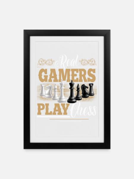 Schach - Gerahmtes Poster (27 × 37 cm) - Schwarz