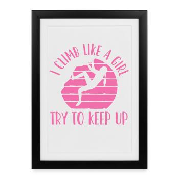 Escalade, Escalade de bloc - Affiche encadrée (27 × 37 cm) - noir - Devant