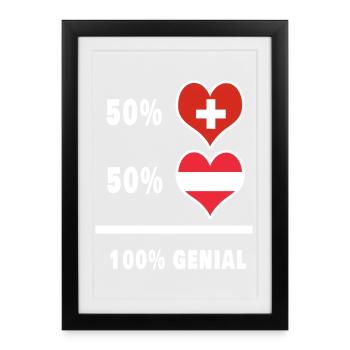 Switzerland and Austria Ingenious / Gift - Framed poster (27 × 37 cm) - black - Front