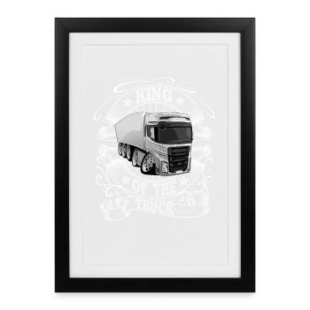 Truck driver King - Framed poster (27 × 37 cm) - black - Front