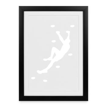 Escalade, bloc, escalade - Affiche encadrée (27 × 37 cm) - noir - Devant