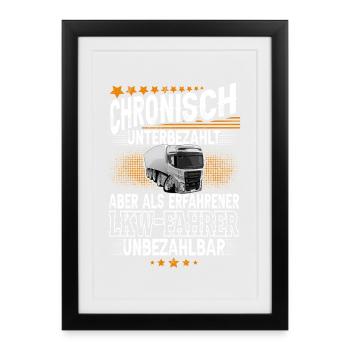 Lkw Fahrer - Gerahmtes Poster (27 × 37 cm) - Schwarz - Vorne