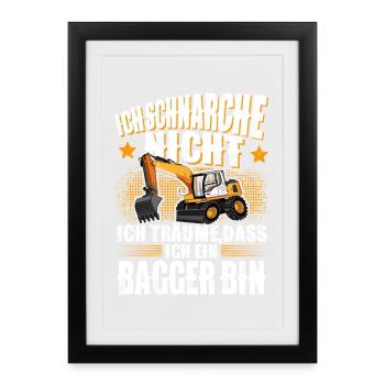 Bagger - Gerahmtes Poster (27 × 37 cm) - Schwarz - Vorne