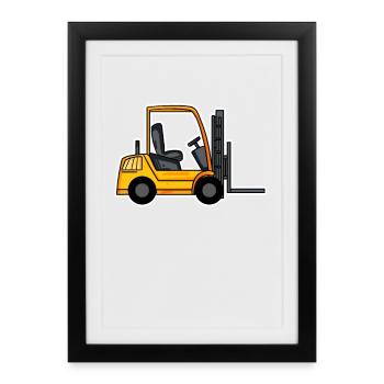 Chariot élévateur - Affiche encadrée (27 × 37 cm) - noir - Devant