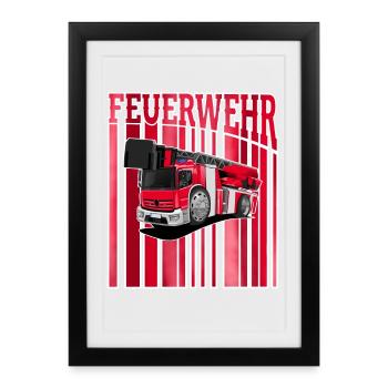Feuerwehr - Gerahmtes Poster (27 × 37 cm) - Schwarz - Vorne