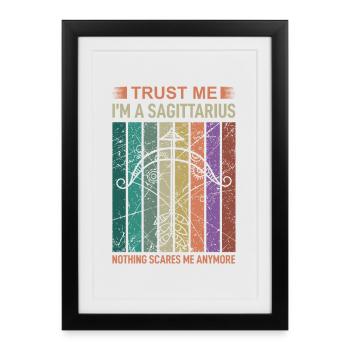 Signe du zodiaque Sagittaire - Affiche encadrée (27 × 37 cm) - noir - Devant