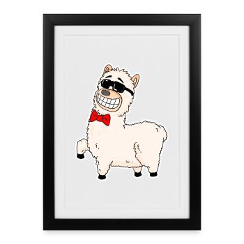 Alpagas - Affiche encadrée (27 × 37 cm) - noir - Devant