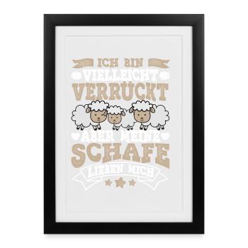 Schaf - Gerahmtes Poster (27 × 37 cm) - Schwarz - Vorne