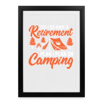 Camping - Framed poster (27 × 37 cm) - black - Front