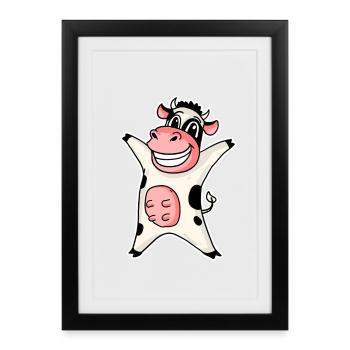 Cow - Framed poster (27 × 37 cm) - black - Front