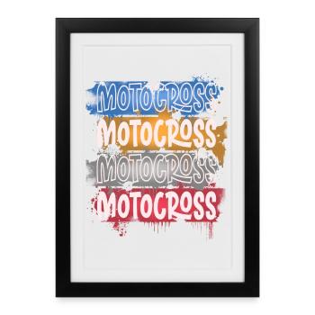 Motocross - Affiche encadrée (27 × 37 cm) - noir - Devant