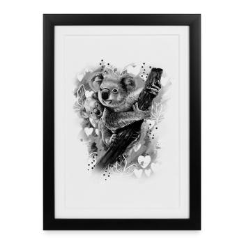 Koala - Affiche encadrée (27 × 37 cm) - noir - Devant