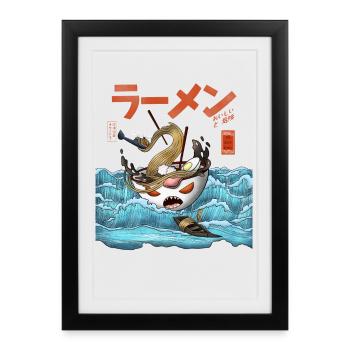Ramen - Affiche encadrée (27 × 37 cm) - noir - Devant
