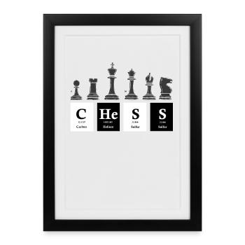 Chess Periodic Table Chess Player - Framed poster (27 × 37 cm) - black - Front