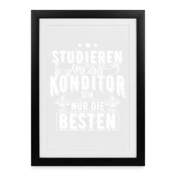 Konditor - Gerahmtes Poster (27 × 37 cm) - Schwarz - Vorne
