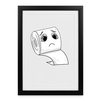 Toilet paper meme funny - Framed poster (27 × 37 cm) - black - Front