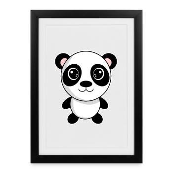 Panda - Affiche encadrée (27 × 37 cm) - noir - Devant