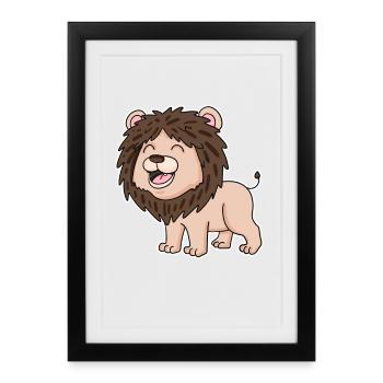 Baby Lion - Framed poster (27 × 37 cm) - black - Front