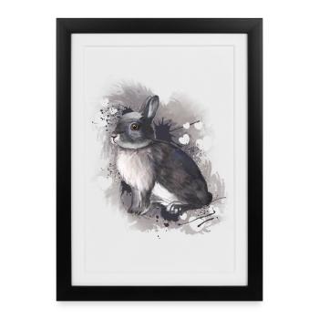 Lapin lapin - Affiche encadrée (27 × 37 cm) - noir - Devant
