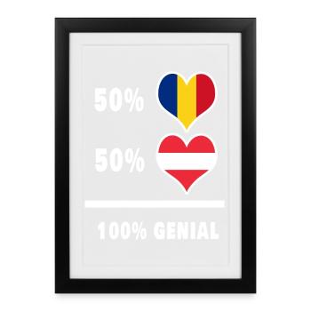 Romania and Austria Ingenious / Gift - Framed poster (27 × 37 cm) - black - Front