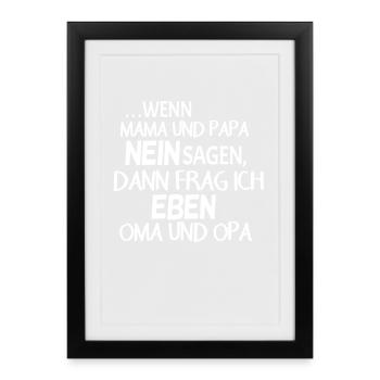 Lustiger süßer Oma Opa Enkel Spruch - Gerahmtes Poster (27 × 37 cm) - Schwarz - Vorne