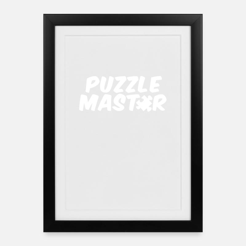 Puzzle Master Puzzlestück Rätsel Hobby Knobeln - Gerahmtes Poster (27 × 37 cm) - Schwarz