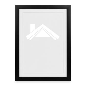 House roof white - Framed poster (27 × 37 cm) - black - Front