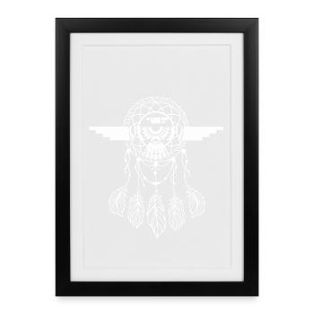 Ailes de l’Œil de l’Attrape-Rêves - Affiche encadrée (27 × 37 cm) - noir - Devant
