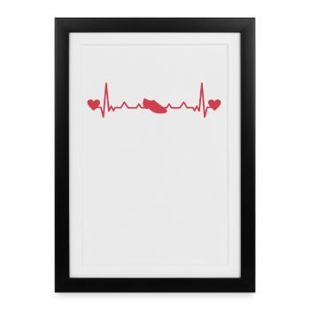 Danse standard Danse Chaussures Homme Standard Heartbeat - Affiche encadrée (27 × 37 cm) - noir - Devant