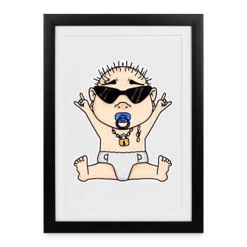Cool Baby - Affiche encadrée (27 × 37 cm) - noir - Devant