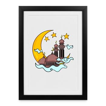 Ramadan - Affiche encadrée (27 × 37 cm) - noir - Devant