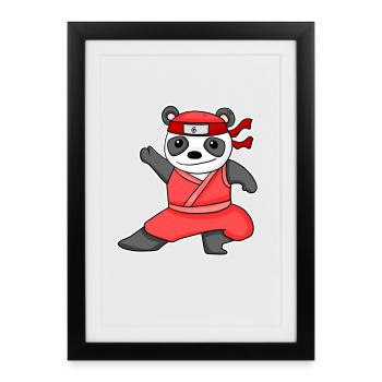 Ninja Panda - Framed poster (27 × 37 cm) - black - Front