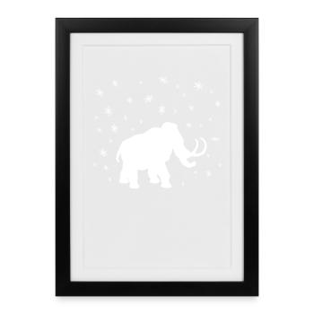 Mammoth In The Snow - Framed poster (27 × 37 cm) - black - Front