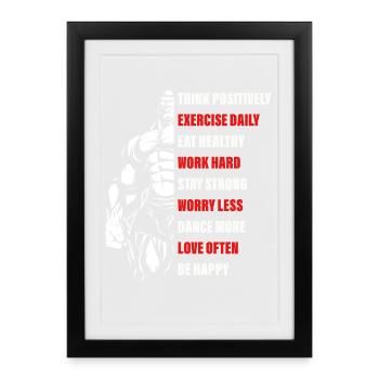 Bodybuilding Motivation - Framed poster (27 × 37 cm) - black - Front
