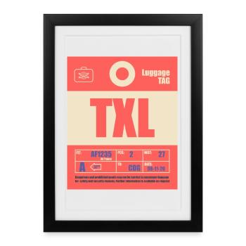 Remorques TXL dernier vol Berlin Tegel - Affiche encadrée (27 × 37 cm) - noir - Devant