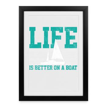 Sailboat Sailor - Framed poster (27 × 37 cm) - black - Front