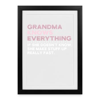 Grandma Knows Everything - Framed poster (27 × 37 cm) - black - Front