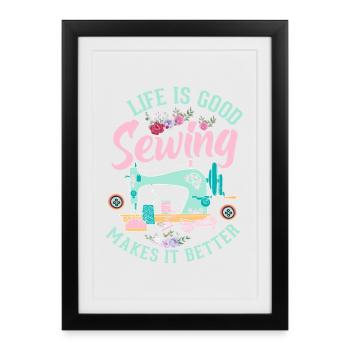 Couture - Affiche encadrée (27 × 37 cm) - noir - Devant