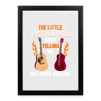 Guitariste guitare guitare - Affiche encadrée (27 × 37 cm) - noir - Devant