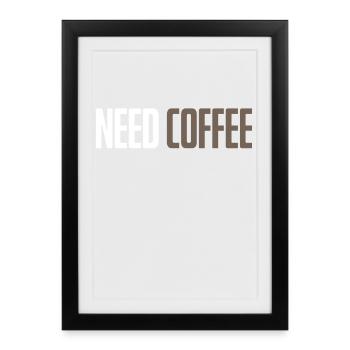 Café - Affiche encadrée (27 × 37 cm) - noir - Devant