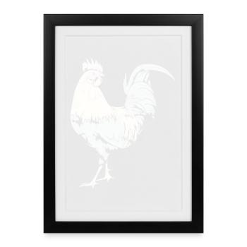 Rooster Chicken Rooster - Framed poster (27 × 37 cm) - black - Front