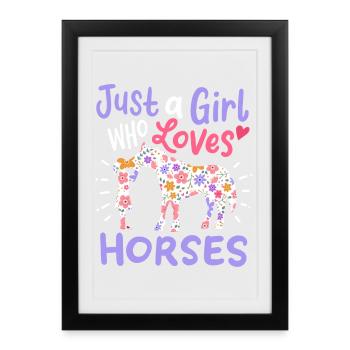 Chevaux Amateurs de chevaux - Affiche encadrée (27 × 37 cm) - noir - Devant