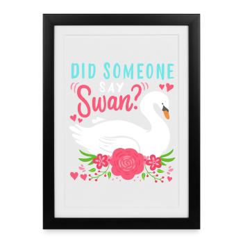 Swans Waterbirds Swan - Framed poster (27 × 37 cm) - black - Front