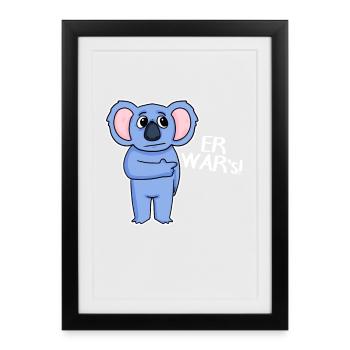 Koala drôle - C’était lui - Affiche encadrée (27 × 37 cm) - noir - Devant