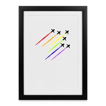 LGBT Plane - Framed poster (27 × 37 cm) - black - Front